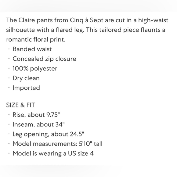 Cinq à Sept Claire Floral Wide Leg Pants, Slate Multi - Picture 6 of 13